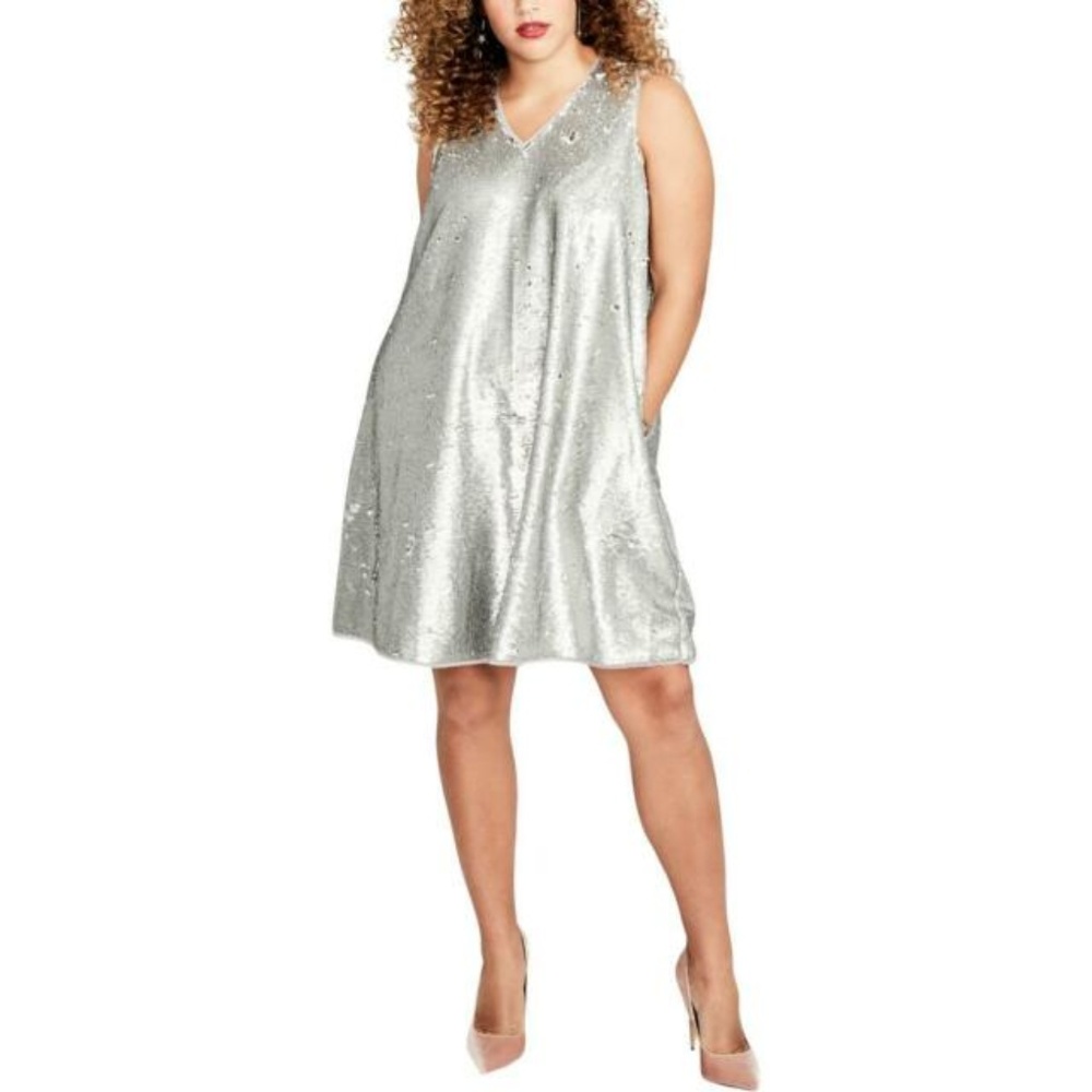Rachel Rachel Roy Silver Sequin Dress